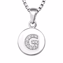 Halsband till pojke med bokstav G i äkta 925 sterling silver