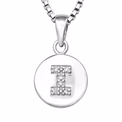 Halsband till pojke med bokstav I i äkta 925 sterling silver