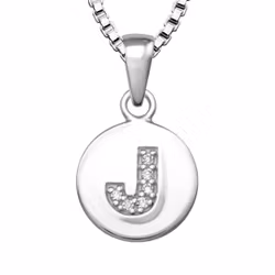 Halsband till pojke med bokstav J i äkta 925 sterling silver
