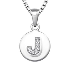 Halsband till pojke med bokstav J i äkta 925 sterling silver