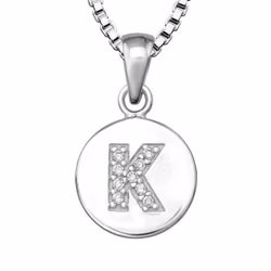 Halsband till pojke med bokstav K i äkta 925 sterling silver