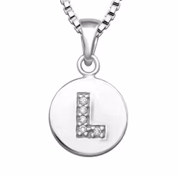 Halsband till pojke med bokstav L i äkta 925 sterling silver