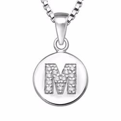 Halsband till pojke med bokstav M i äkta 925 sterling silver