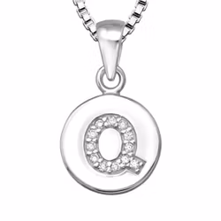 Halsband till pojke med bokstav Q i äkta 925 sterling silver