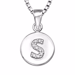 Halsband till pojke med bokstav S i äkta 925 sterling silver