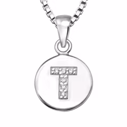 Halsband till pojke med bokstav T i äkta 925 sterling silver