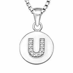 Halsband till pojke med bokstav U i äkta 925 sterling silver