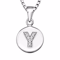 Halsband till pojke med bokstav Y i äkta 925 sterling silver