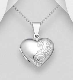 Halsband Hjärta - Silverhalsband öppningsbar Hjärtberlock