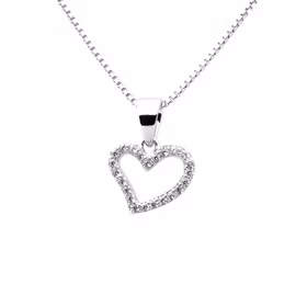 Halsband Hjärta - Silverhalsband gnistrande Silverhjärta
