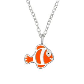 Dopgåva kille - Barnhalsband Clownfisk i silver