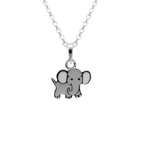 Doppresent pojke - halsband Elefant grå i äkta silver