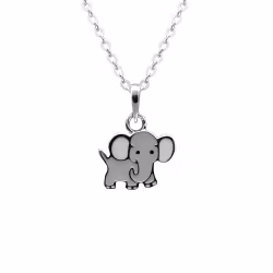 Halsband till pojke Elefant grå i äkta silver