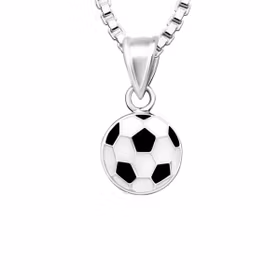 Doppresent till pojke - barnhalsband med fotboll i 925 silver