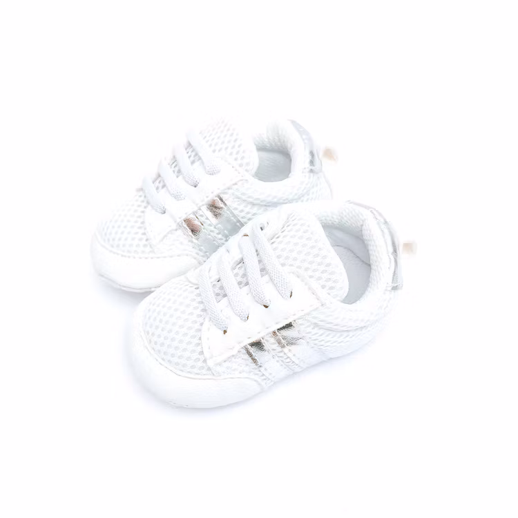 Doppresent Pojke - Babyskor 3-6 mån SPORT Vit & Silver
