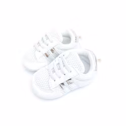 Doppresent Pojke - Babyskor 3-6 mån SPORT Vit & Silver