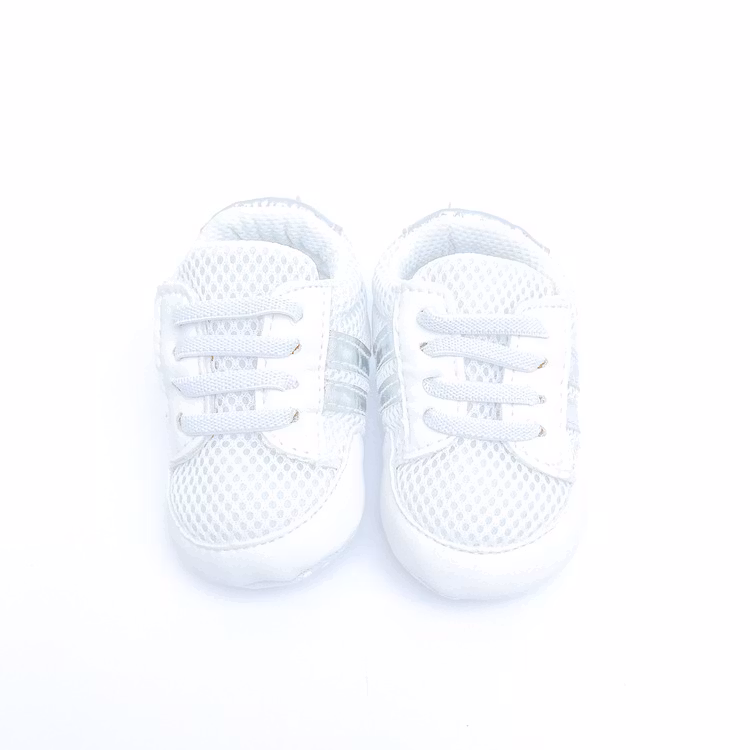 Doppresent Pojke - Babyskor 3-6 mån SPORT Vit & Silver
