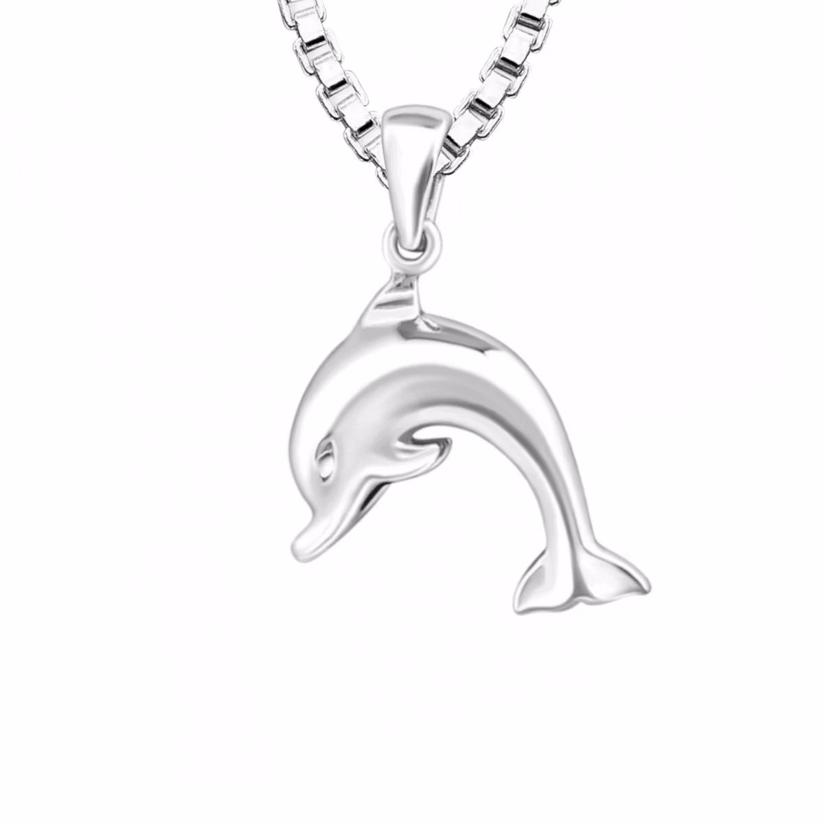 Doppresent till pojke med Delfin - barnhalsband i äkta silver