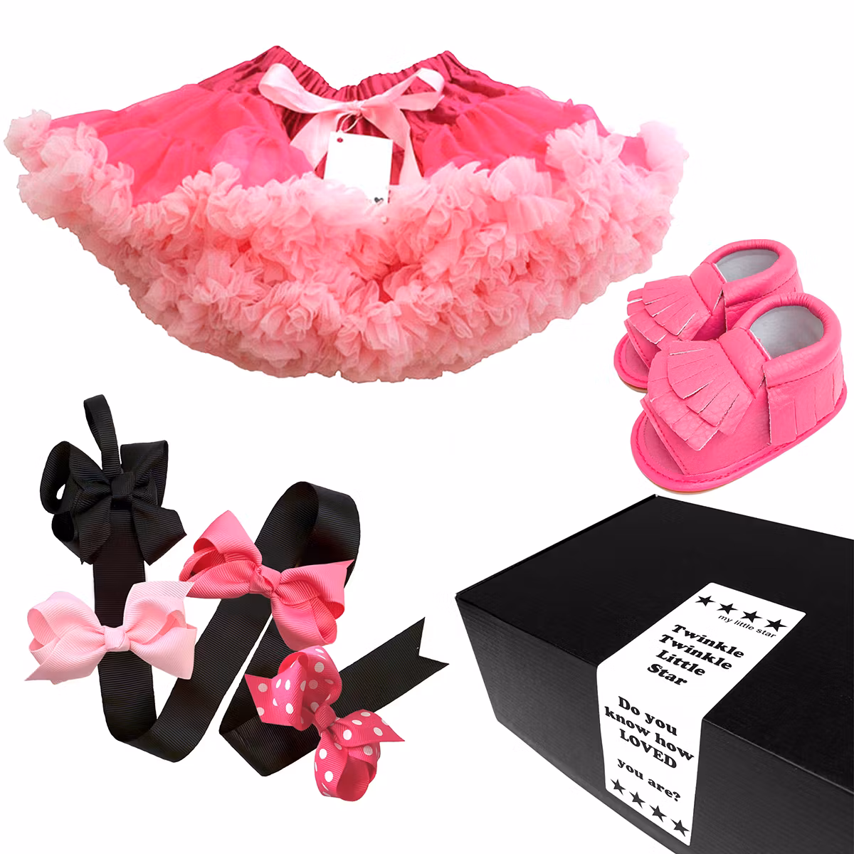 Babypresent - Fint rosa set till flicka - gåva i presentask