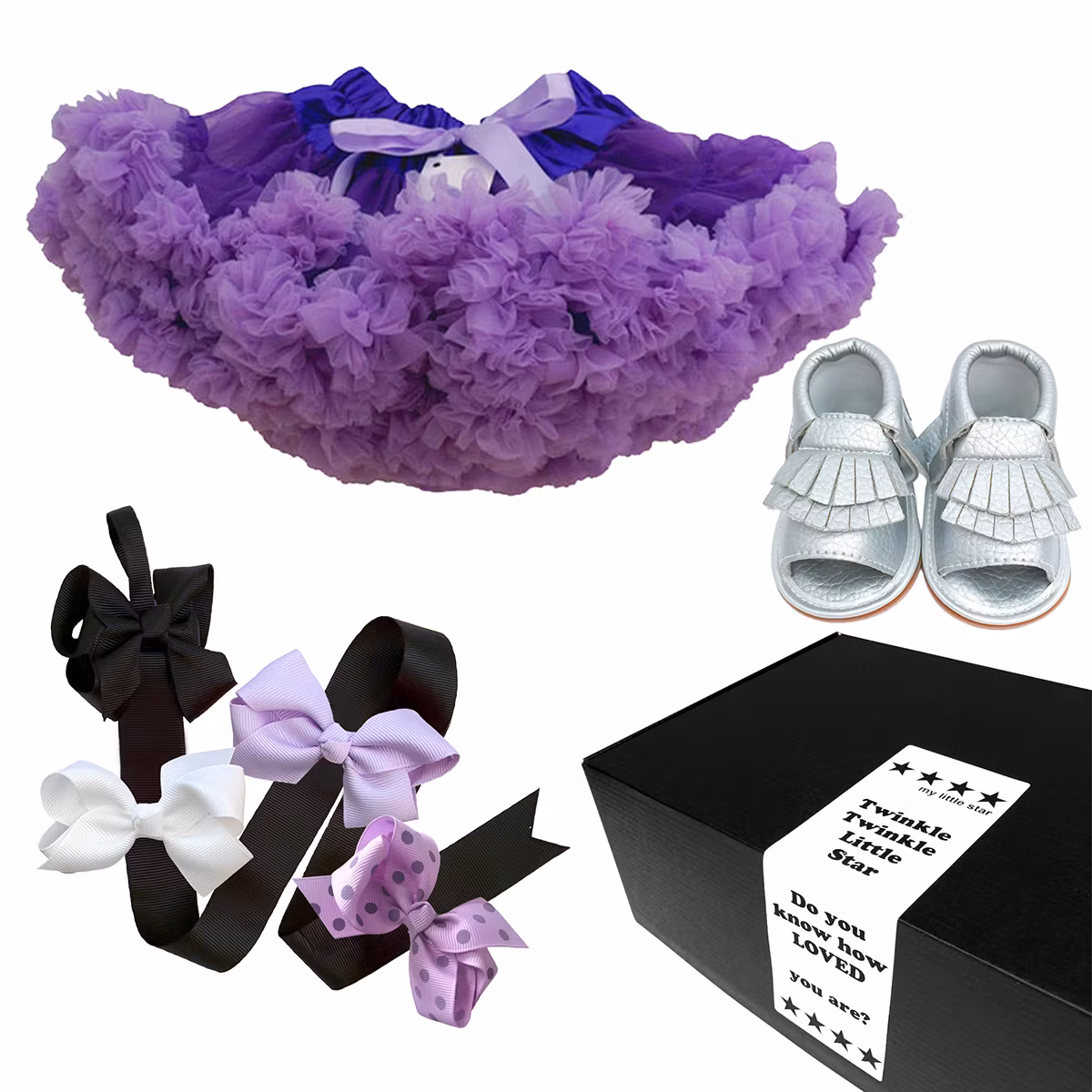 Babypresent - Fint lila set till flicka - gåva i presentask