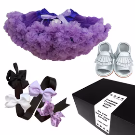 Babypresent - Fint lila set till flicka - gåva i presentask