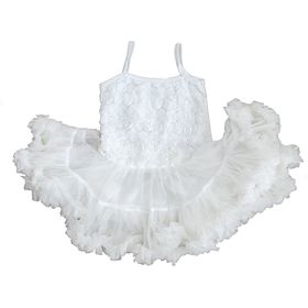 Klänning med Tyllkjol för barn & bebis CREME stl 80-110