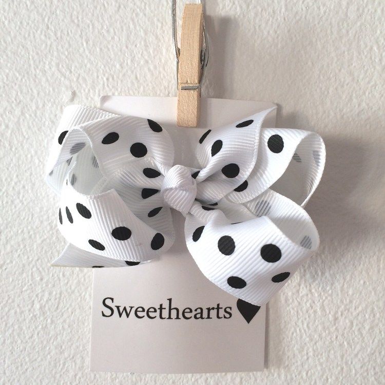 Hårrosett barn Sweethearts - Prickig rosett Vit