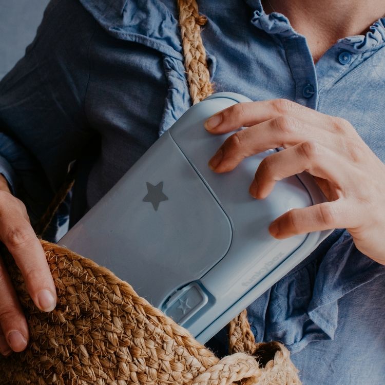 Funkybox ToGo låda, ask, box till våtservetter Pale Blue Star