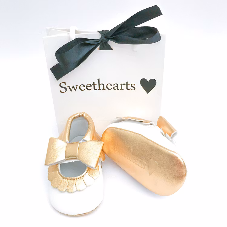 Babysko Sweethearts Ballerina VIT & GULD