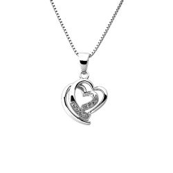 Silverhalsband DUBBELT HJÄRTA - Sweethearts halsband för barn