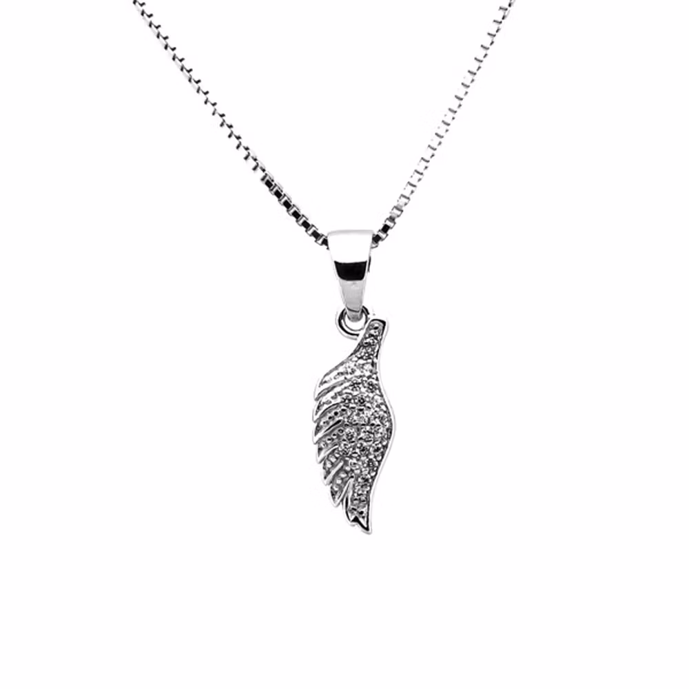 Glittrig fjäder i silver smycke för barn - barnhalsband från Sweethearts