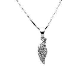 Silverhalsband FJÄDER MED STENAR - Sweethearts halsband för barn