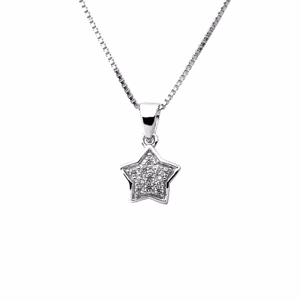 Söt stjärna ett barnhalsband i silver från Sweethearts