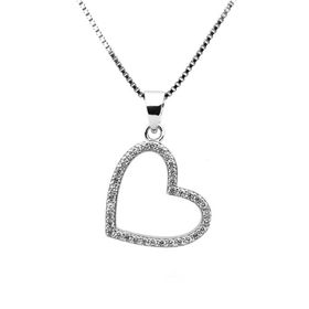 Silverhalsband STORT GLITTRANDE HJÄRTA - Sweethearts halsband för barn