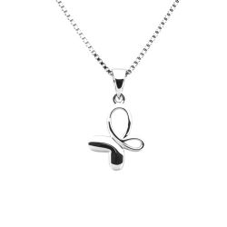 Dopsmycke till tjej - Halsband Fjäril i silver