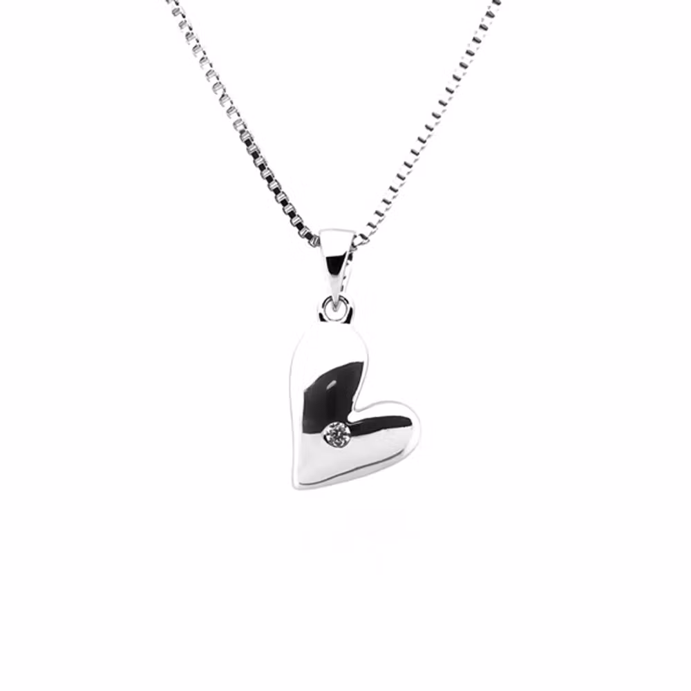 Silverhalsband hjärta - fin doppresent