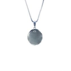Silverhalsband RUND PLATTA MED STEN - Sweethearts halsband för barn
