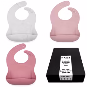 Haklapp Bebis i Silikon 3-pack Marble, Dusty Rose & Dark Rose