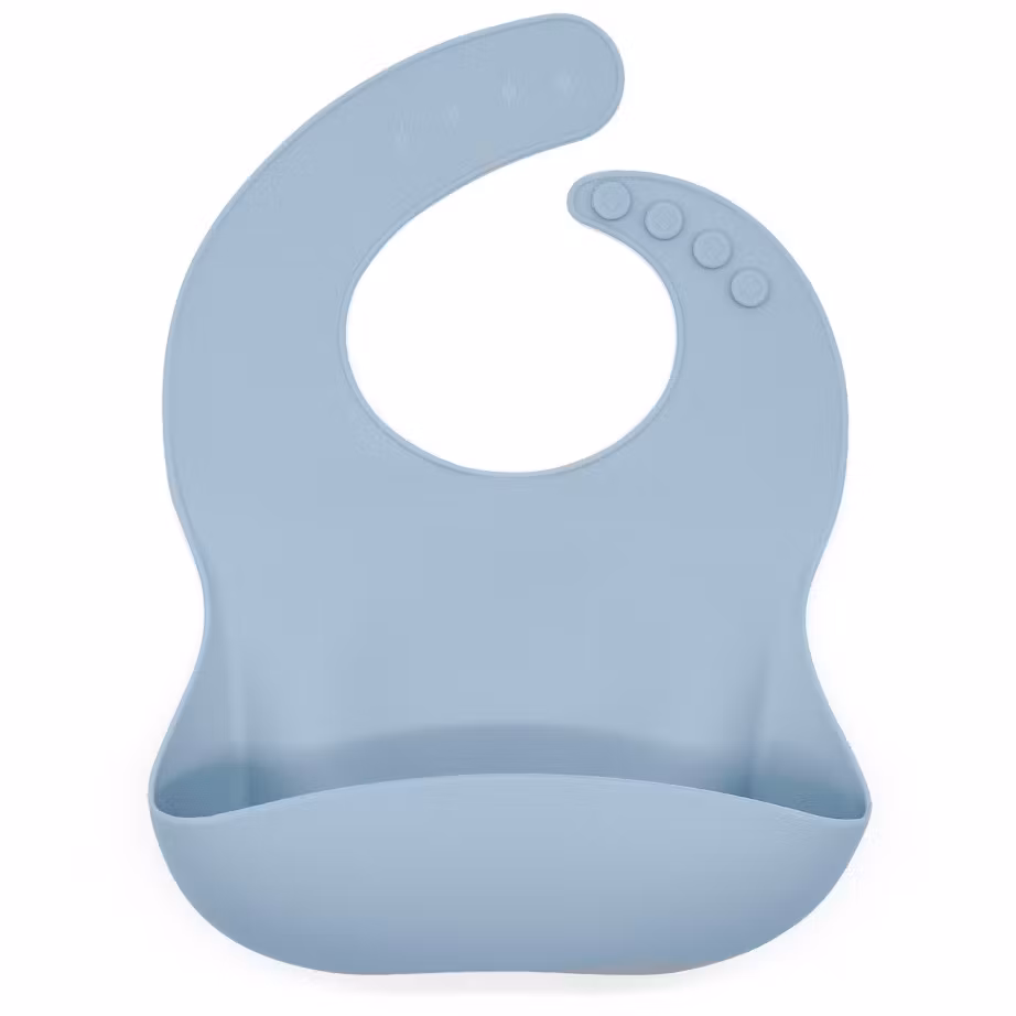 Haklapp till bebis i Silikon, färg Dark babyblue
