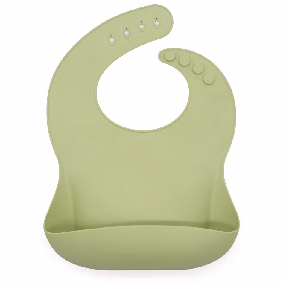 Haklapp till bebis i Silikon, färg Green