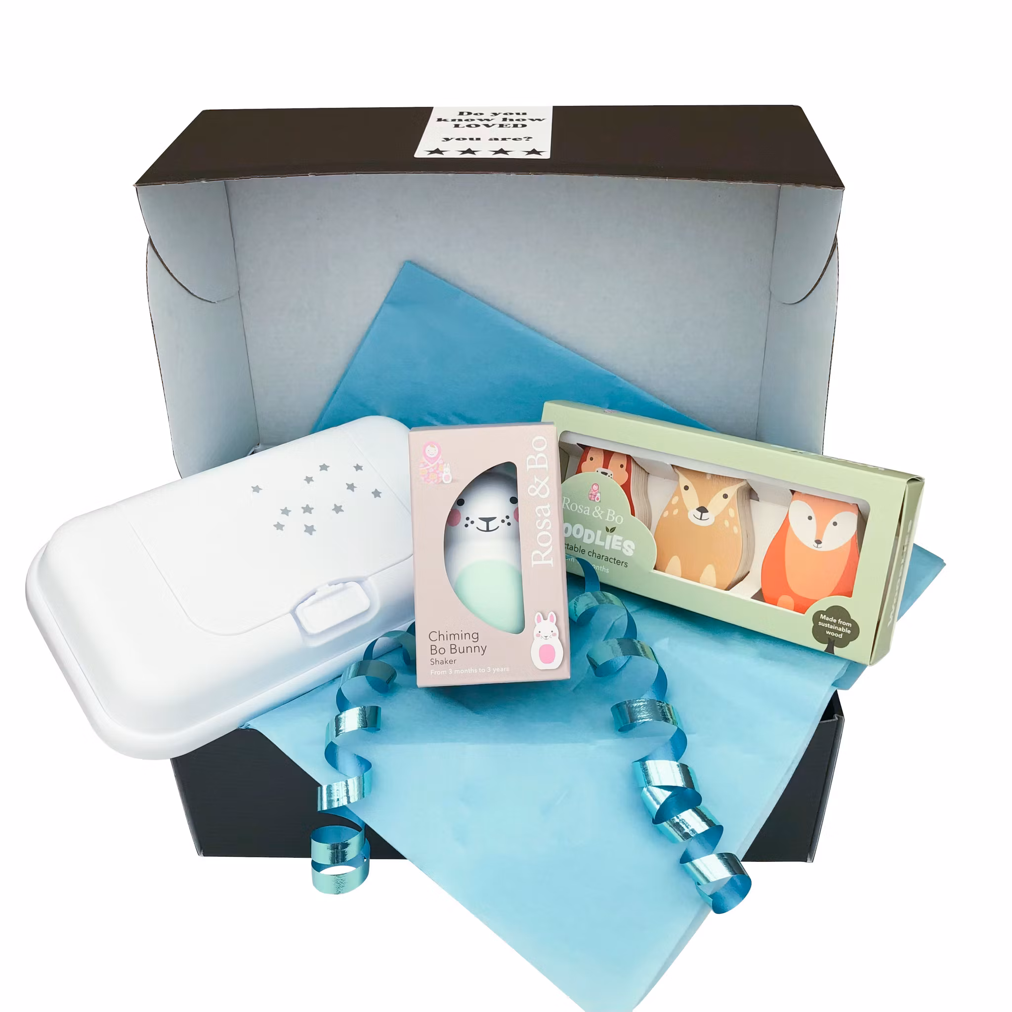 Presentask Funkybox ToGo vit, Kaninskallra & Woodlies Fox
