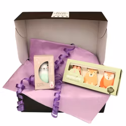 Bebispresent - Skallra Kanin Mint & Woodlies Räv