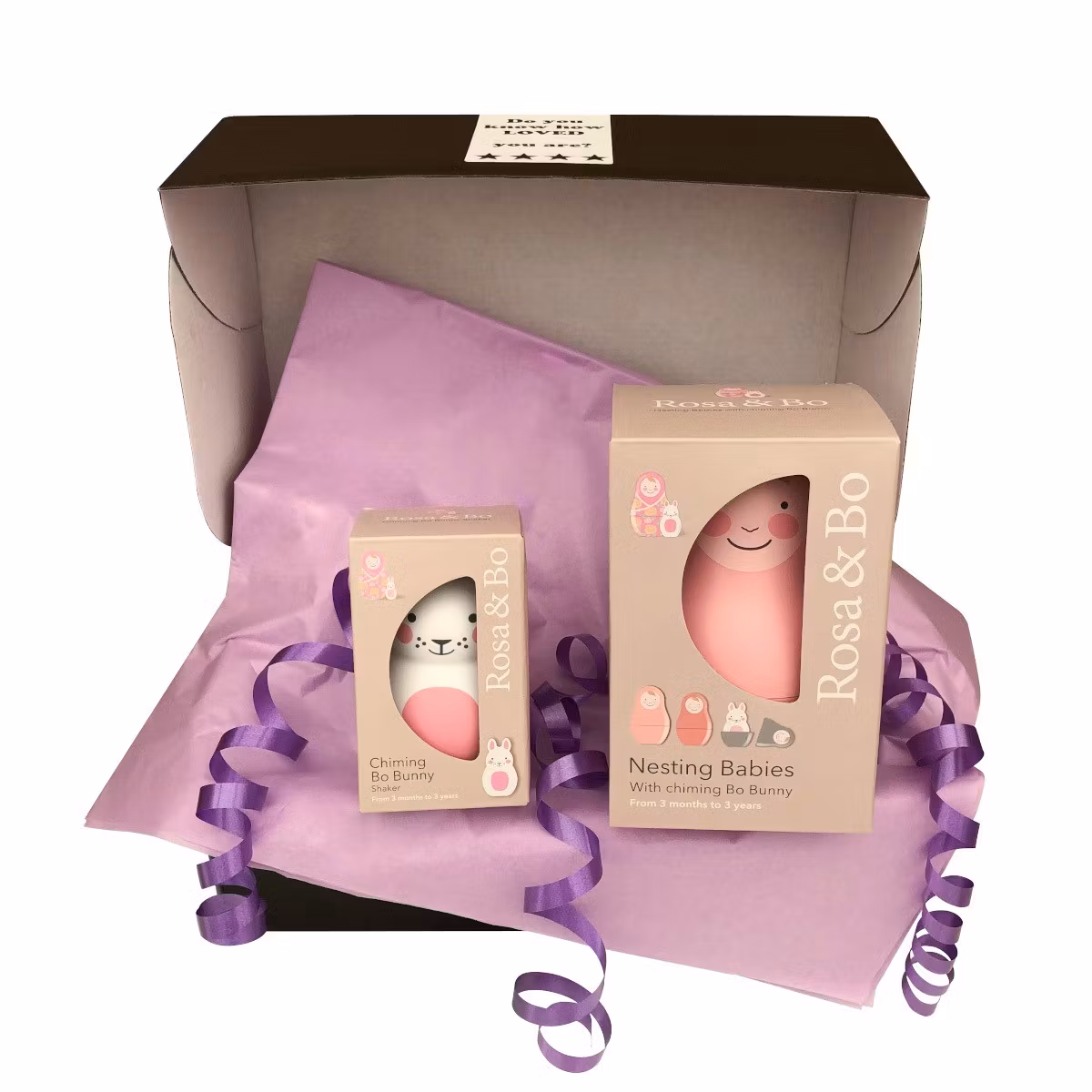 Babypresent - Skallra Kanin och Rosa & Bo babyleksak