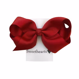 Rosettshop - Hårrosett medium 10cm Classic MÖRKRÖD