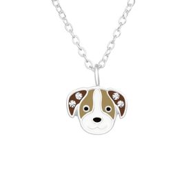 Barnhalsband Hund - sött halsband till barn i äkta 925 silver