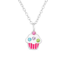 Barnhalsband Cupcake - sött halsband till barn i äkta silver