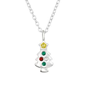 Julhalsband Julgran glitter - julsmycken till barn i äkta silver