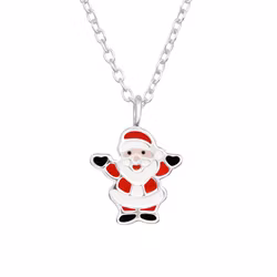Julhalsband Jultomte - söta julsmycken till barn i äkta silver