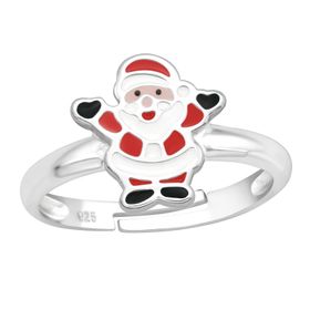 Julsmycken till barn - barnring Jultomte i äkta sterling silver