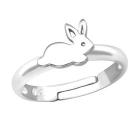 Barnring Kanin silver - söt ring till barn i äkta sterling silver